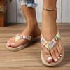 Order A Size Up Women's Fashion Trend, Anti Slip, Wear-resistant, Comfortable Soft Bottom, Ethnic Style Flat Heel Flip Flops