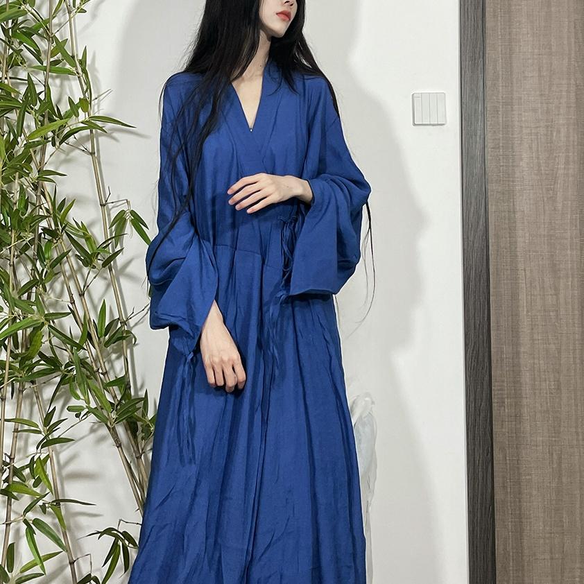 Китайский стиль династии Вэй Цзинь, костюм Ханфу, китайский стиль, литературный женский костюм с принтом