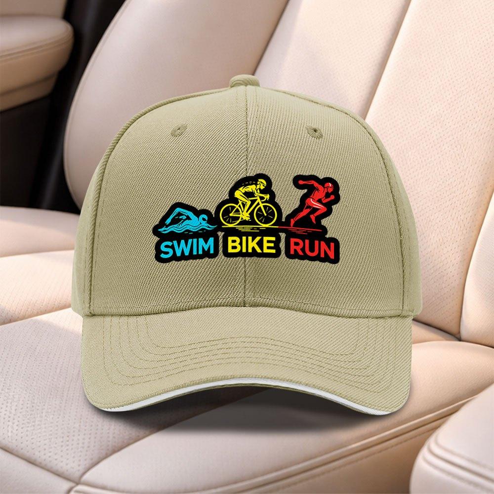 Triathlon Sandwich Baseball Cap Adjustable Snapback Hat For Men Women Lightweight Sports Cap For Fishing Weddings Parties