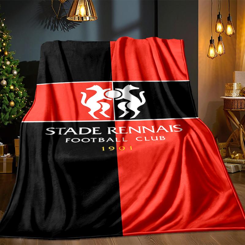 Stade Football Club Crest Blanket Lightweight Ideal Bedding Blanket Perfect for Travel, Camping, Living Rooms, Offices, Sofas, Fan Christmas gift