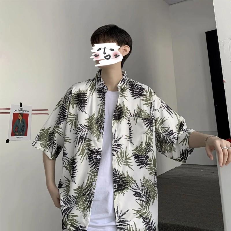 Летняя гавайская мужская повседневная рубашка с цветочным принтом, пляжная рубашка в стиле ретро, ​​удобная мужская рубашка с цветочным принтом и цветочным принтом, мужская пляжная рубашка с коротким рукавом