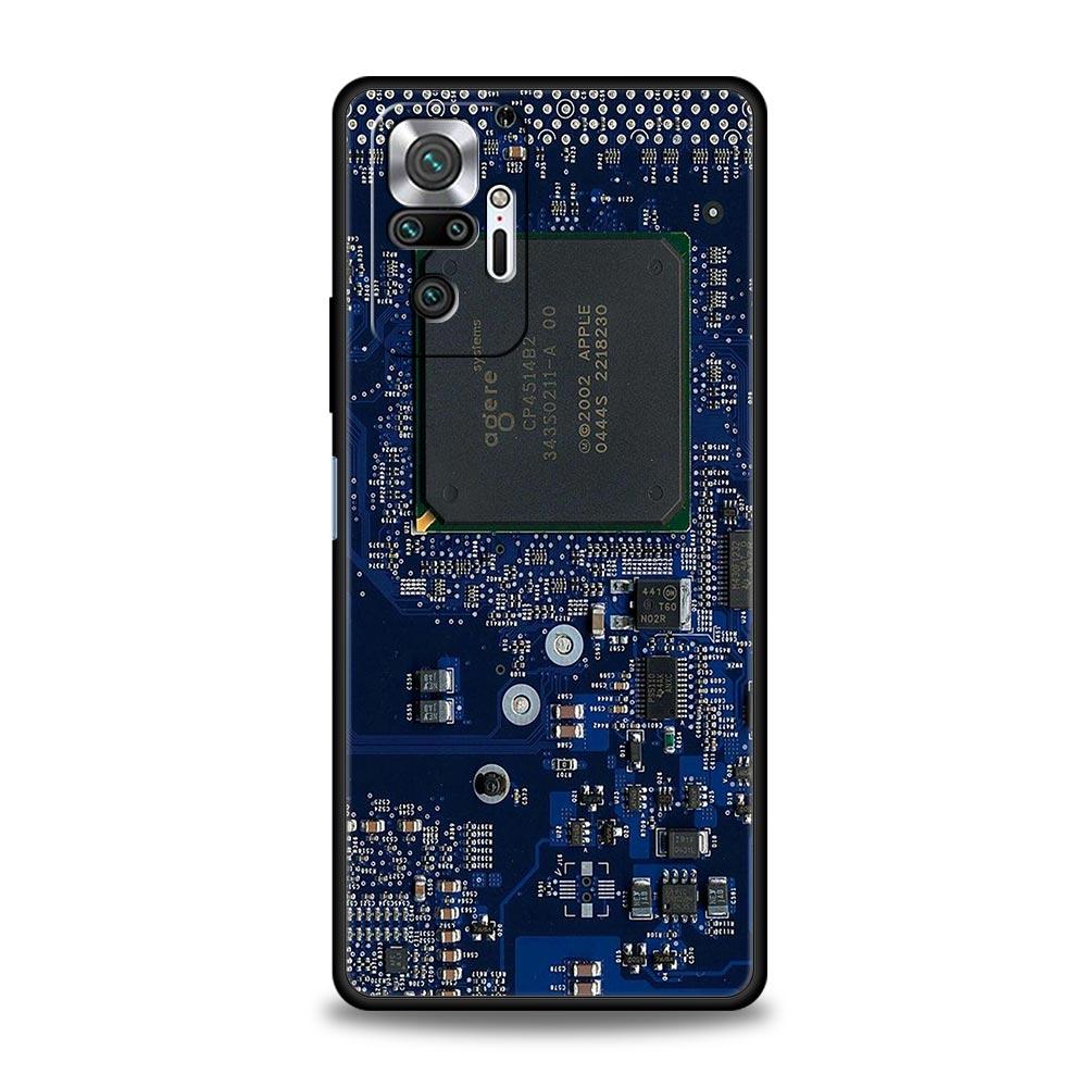 Inside Motherboard Circuit Board Phone Case For Xiaomi Redmi Note 12 11 10 Pro Plus 9S 9 8 7 9T 8T 9C 9A 5G K40 Gaming Cover
