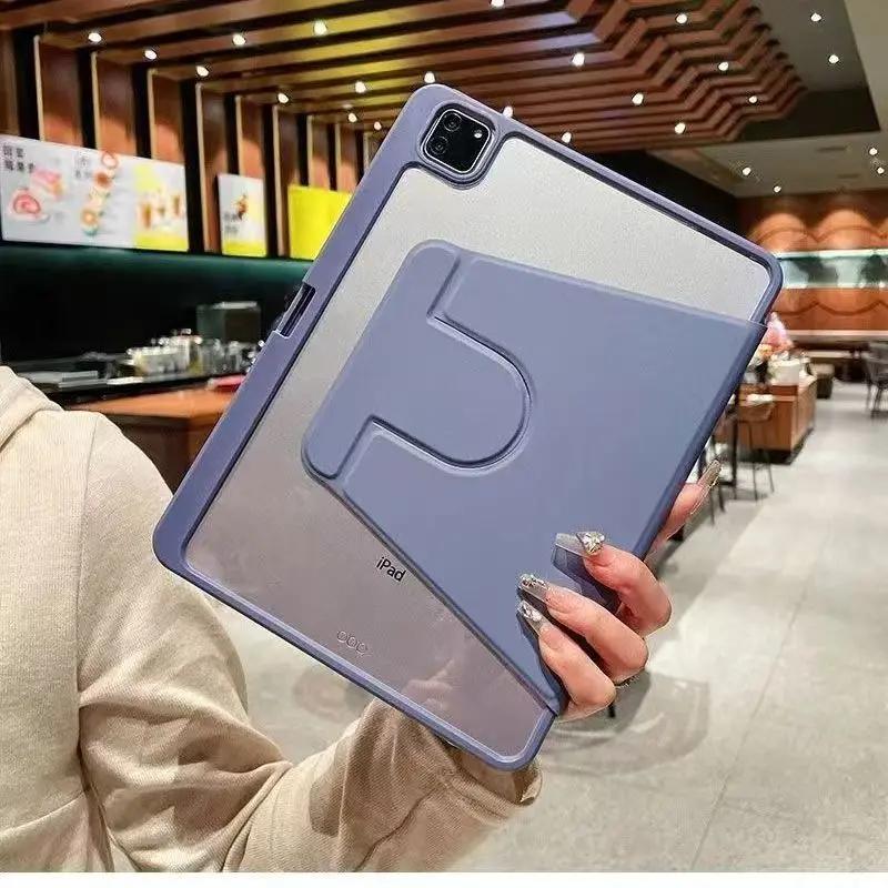 Чехол-подставка с вращением на 360° для нового iPad A16 Air Pro 13 12.9 11 10 9 8 7 6 5 4 3 2 Th Air M3 M2 Mini 7 6 5 4 Ударопрочный чехол для планшета