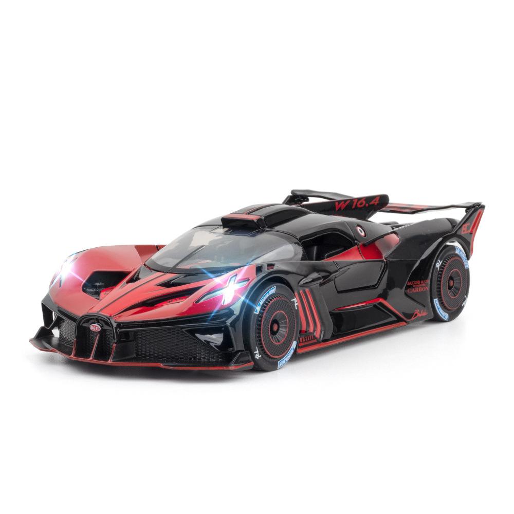 1:24-масштабная модель спортивного автомобиля из сплава Bugatti Bolide, модель автомобиля из литого металла, модель автомобиля с высокой имитацией, детская игрушка в подарок