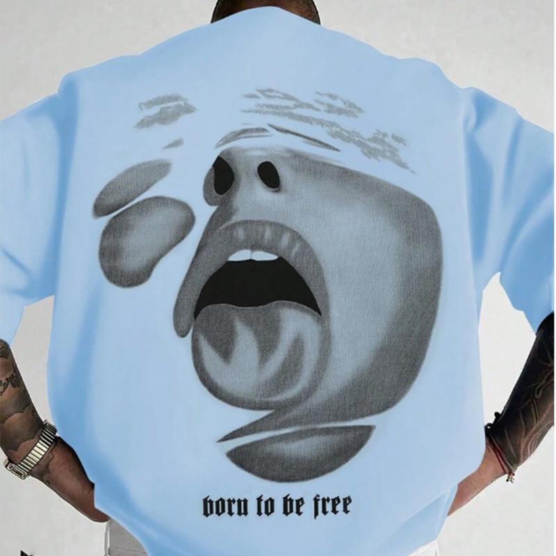 Новая летняя мужская модная футболка с сексуальным принтом губ, мужская футболка, топ