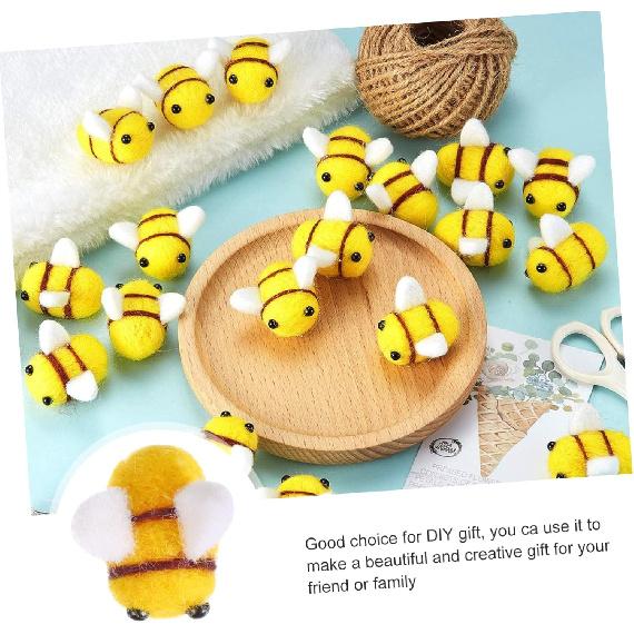 COHEALI Войлочные пчелы для рукоделия: 10 шт. Плюшевые шмели из шерстяного войлока для рукоделия, сделай сам, подарок на вечеринку в честь гендерной принадлежности ребенка, тематическое украшение для вечеринки