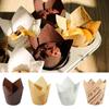 50PCS Tulip Cake Paper Cup Dessert Disposable Baking Heat-resistant Cake Oil Proof Paper Holder Kitchen Oven Baking Tools