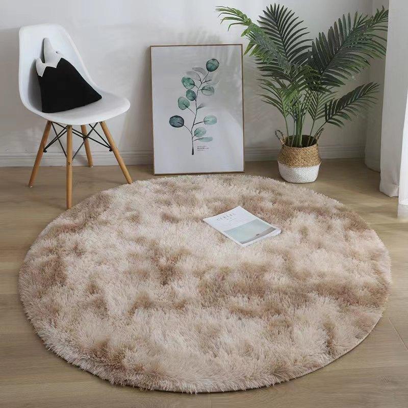 Fluffy Plush Round Carpet For Modern Home Living Room Sofa Area Rug Silky Soft Crawling Mat Children Bedroom Large Carpet