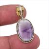 Natural Tiffany Stone 925 Solid Sterling Silver Gift TwoTone Pendant 1.25" q3S55