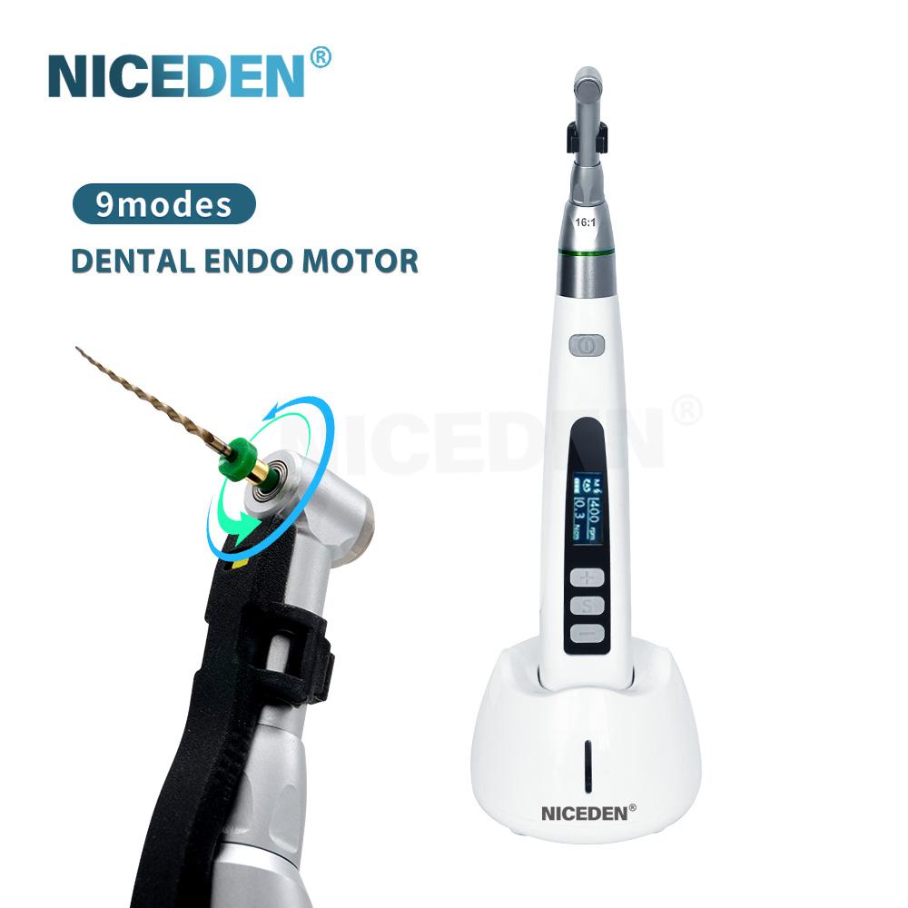 Niceden 2025 9 режимов Новый тип беспроводной стоматологический эндомотор 16: 1 Эндодонтический для стоматологического корневого канала Эндодонтический микромотор Хороший