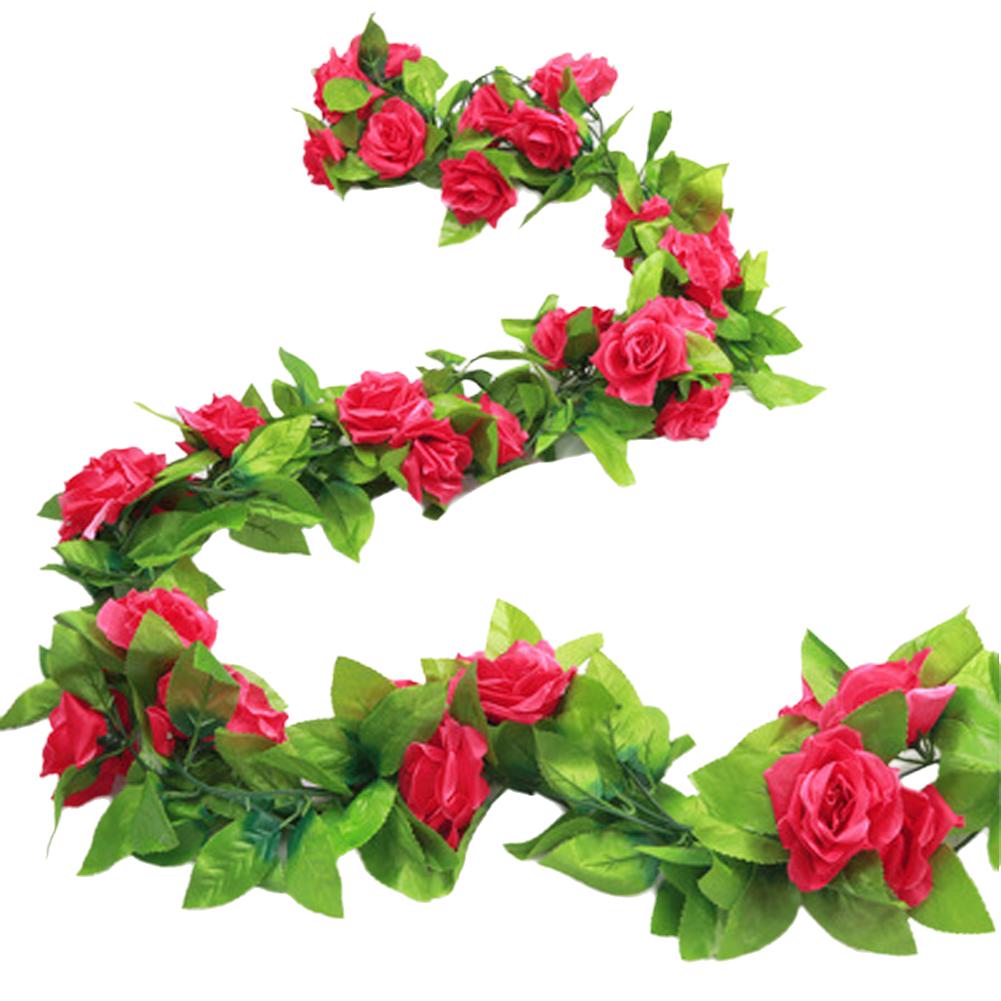 6 Color Artificial Flower Vine 2 3M Length 9 Silk Flowers Wedding Home Decor for Arch Wall Chair Back TV Cabinet Foyer Decor
