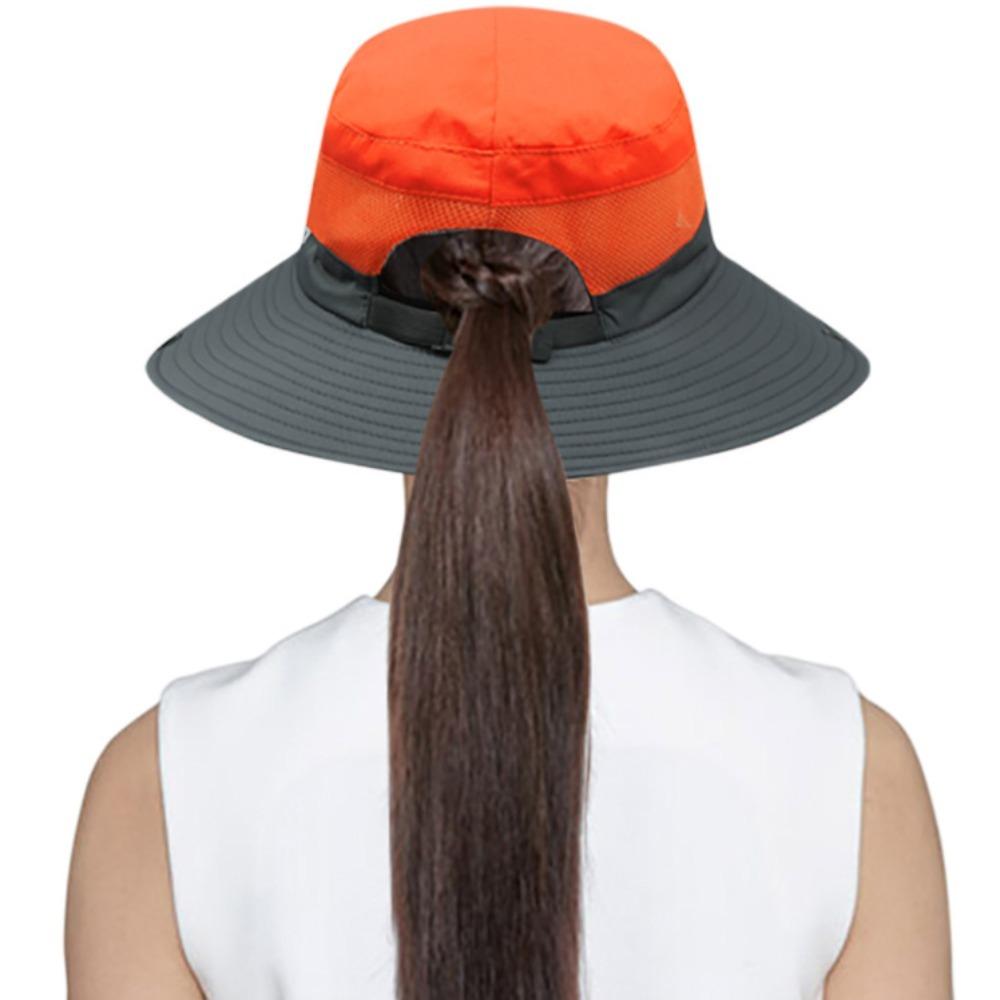 UV Protection Sun Hat Foldable Brim Women's Ponytail Hat Hot Sale Fishing Cap  Autumn