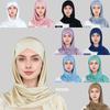 Мусульманская мода Однотонная повязка на голову крест-накрест с интегрированным пескозащитным шарфом