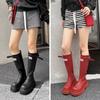 Non-slip Tall Red Knight Boots 2025 Autumn and Winter New Outdoor Camping Rain Shoes Thick Sole But Knee Boots