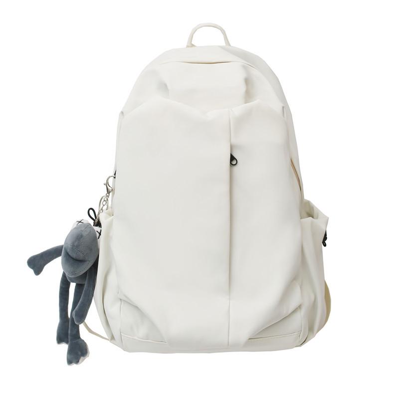 Модный легкий рюкзак в корейском стиле для студенток колледжа - однотонный, большой вместимости, идеально подходит для отдыха и путешествий