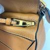 [Pre-Owned] Puzzle Mini Brown Leather Geometric Shoulder Bag With Gold Hardware And Detachable Strap - Excellent #13HR7RF