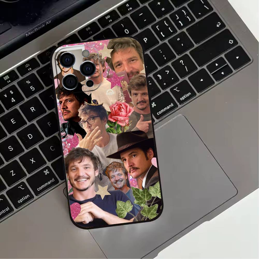 Pedro Pascal Phone Case For iPhone 17,16,15,14,13,12,11 Plus,Pro Max,XS,Soft Silicone Black Cover