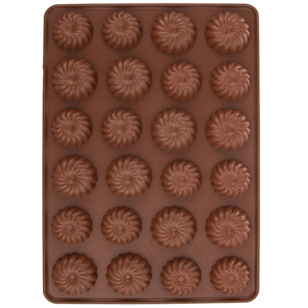 Silicone 24-Cavity Flower Cookie Baking Mold 32x22cm