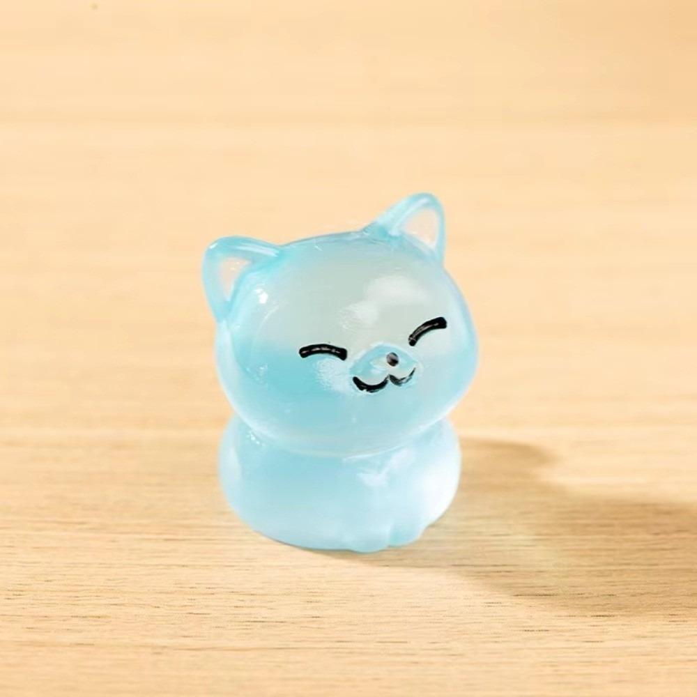 Glow At Night Mini Cat Animal Tiny Cat Ornaments Glow Dark Ornaments for DIY Home Decor
