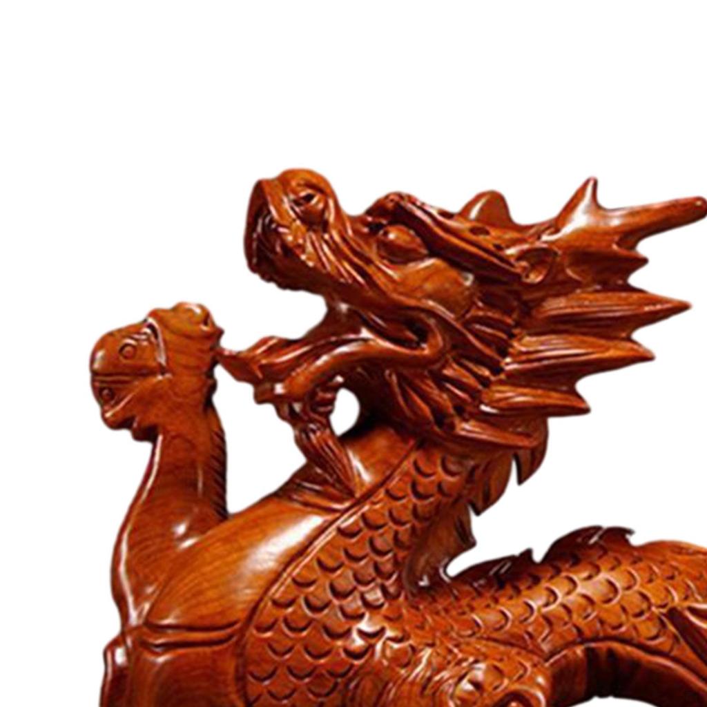 Hand-Carved Chinese Dragon Figurine Fengshui Ornament