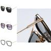 Uv400 Protection Tony Stark Sunglasses Men Square Metal Frame For Eye Safety
