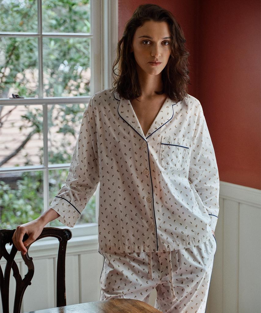 Seullipijonseu (W) Marina Pajama Set Paisley In Plum & Yellow