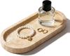 Натуральный Травертин Поднос-Органайзер Водонепроницаемый Мрамор из Италии для Ванной Комнаты для Парфюмерии, Свечей и Украшений Нескользящий Овальный Органайзер