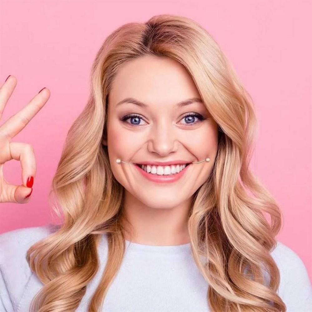 Ямочки, корректор улыбки, улыбающееся лицо, жемчуг