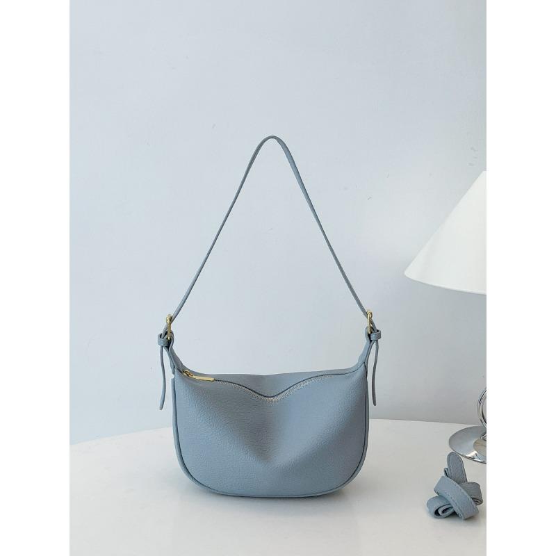 Spring new trendy fashion portable shoulder bag solid color fashionable large capacity messenger saddle bag
