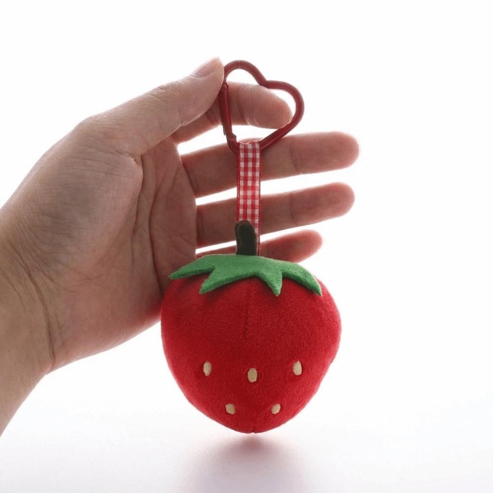 Persimmon Orange Bag Pendant Strawberry Plush Cherry Key Ring Fashion Fruit Key Chain Children
