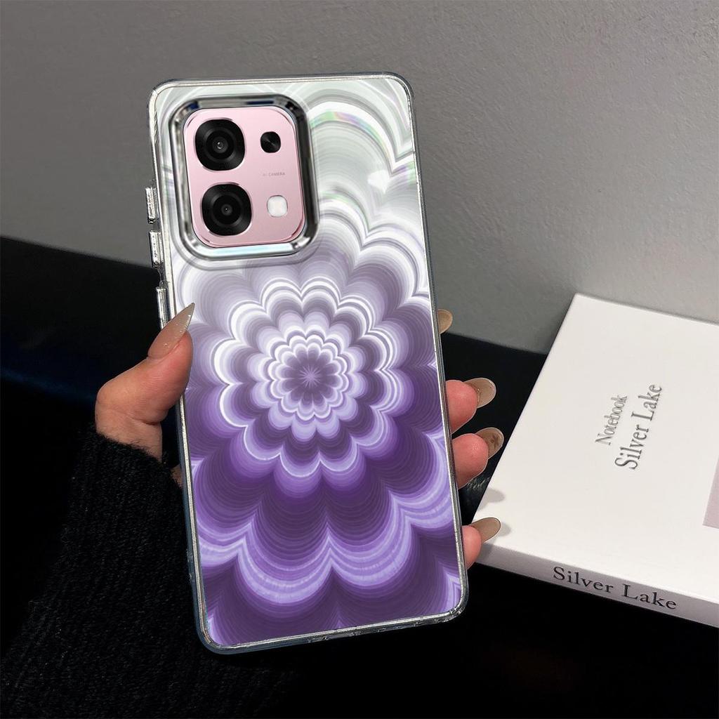Чехол для OPPO A6 Pro 4G/5G, переливающийся градиентный цветочный прозрачный чехол, противоударная защита объектива камеры