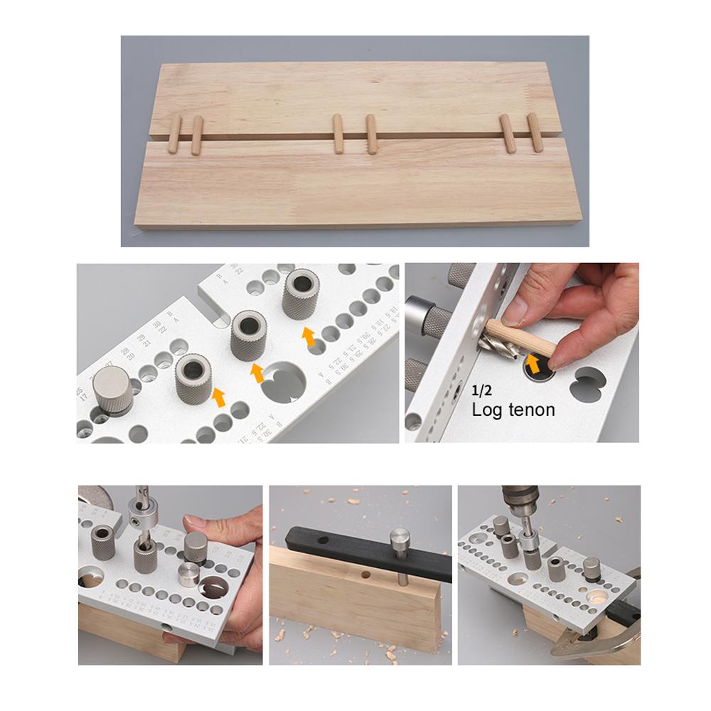 3 In 1 Woodworking Doweling Jig Kit Adjustable Drilling Guide Puncher Locator Positioning Hole