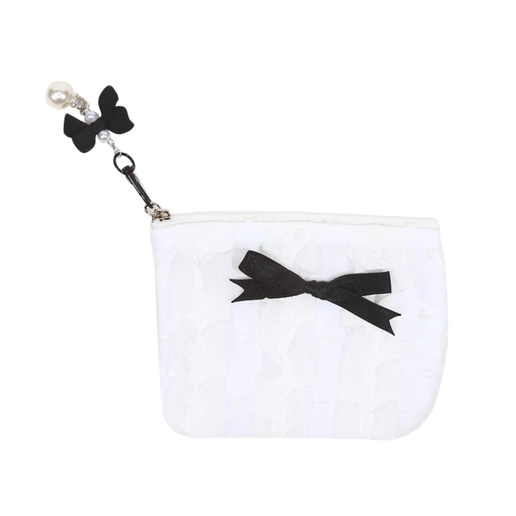 Милый кружевной кошелек с бантом, портативная косметичка для хранения, ключница, косметичка для помады, органайзер для наушников, клатч, сумки на молнии, женские кошельки