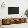 TV Cabinet with LED Lights Rustic Wood Look 200 x 35 x 40 cm