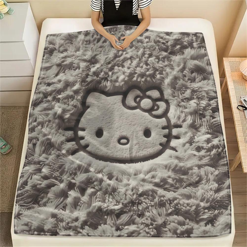 Hello Kitty2 Flannel Blanket, High quality Comfortable for All Seasons, Home Decor, Warmth and Comfort