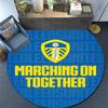 Leeds United logo pattern round rug,Carpet Rug for Living Room Bedroom Playroom ,Non-slip Floor Mat,Holiday Gifts and Birthday Gifts.