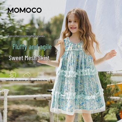 Летнее платье-принцесса без рукавов для девочек MOMOCO