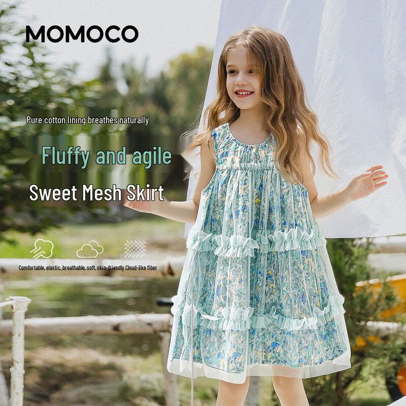 MOMOCO Girls' Sleeveless Summer Princess Dress