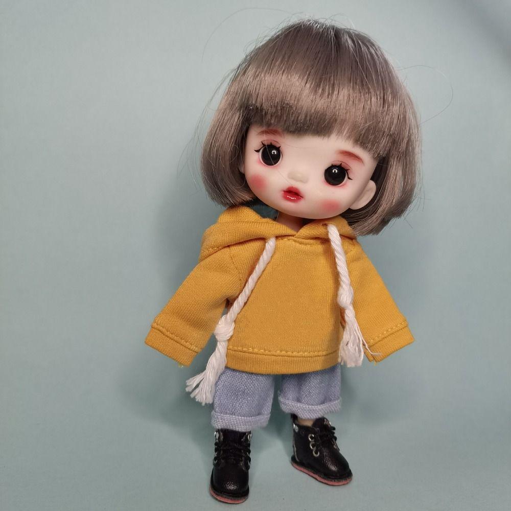 Handmade Doll Hoodies Causal Wear Obitsu 11 Outfits Kids Toys OB11 Doll Clothes  1/12 BJD