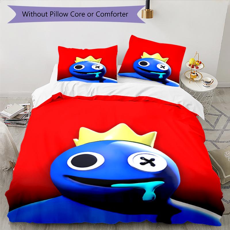 3pcs Rainbow Friends1 pattern bedding set duvet cover set includes duvet cover &pillowcases, perfect all season bedroom decoration & gift