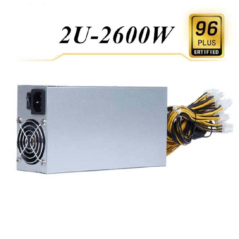 2600W Mining Machine Power Supply 180-240V 12A 50Hz 10*PCI 6 Pin ATX 12V 2.31