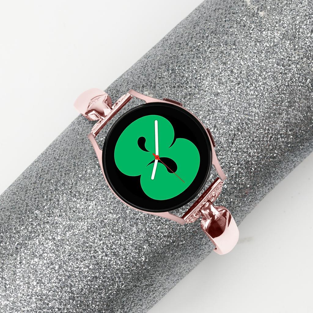 Watch Band for Samsung Galaxy Watch7 44mm/40mm Replacement Strap D-Shape Rhinestone Decor Alloy Watch Band