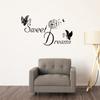 Dreams Love Removable Wall Stickers Sweet Quote Bedroom Decals DIY Butterfly