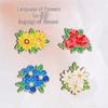 Colorful Floral Brooch - Daisy, Peony & Sunflower Drip Oil Alloy Badge