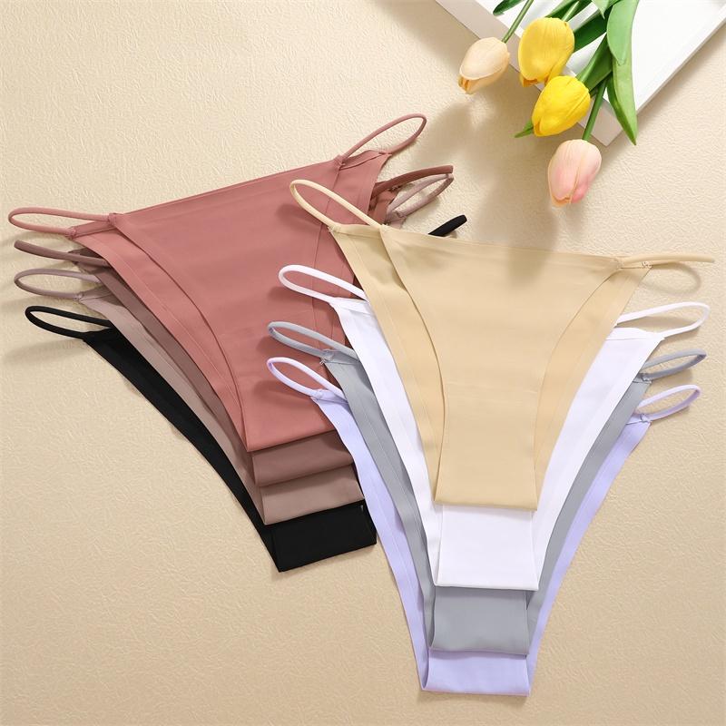 FINETOO Бесшовные трусики, однотонное нижнее белье для женщин, сексуальный дизайн с талией, удобное нижнее белье, трусы