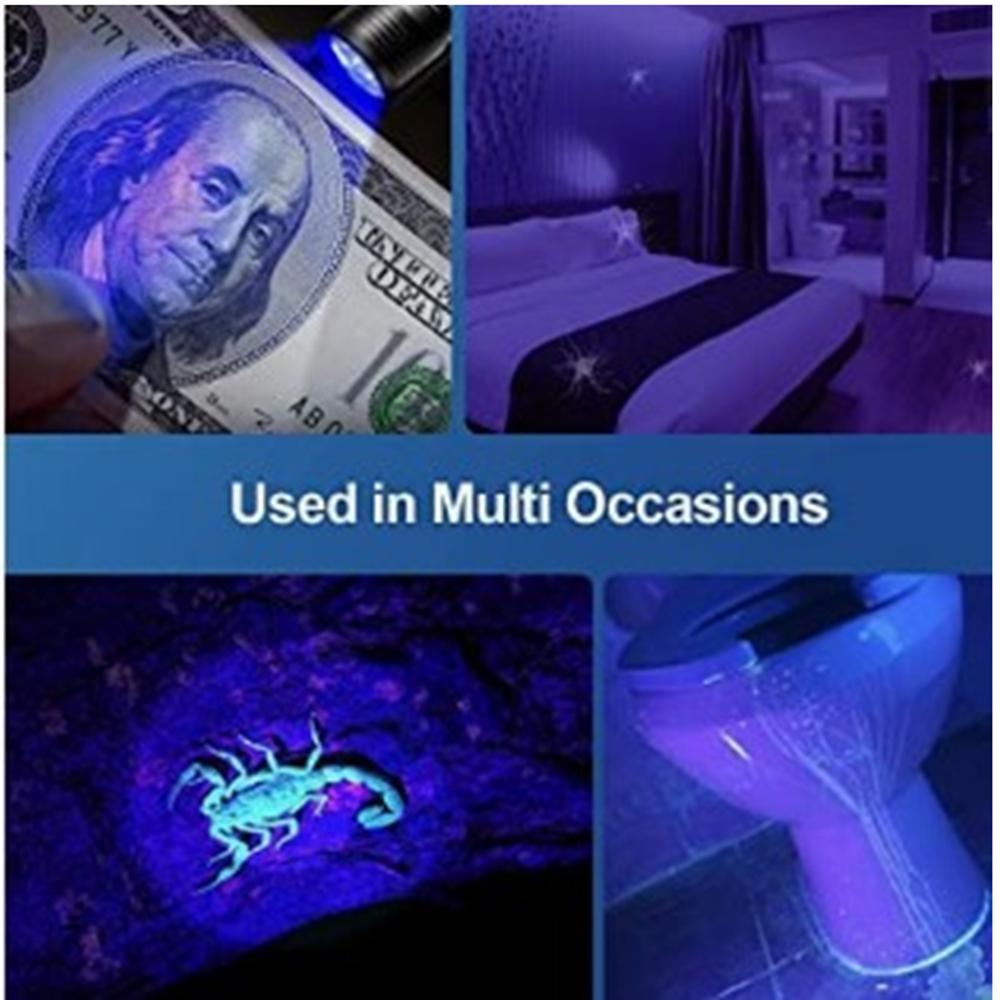 2 шт. 12 светодиодных черных УФ-фонарика для обнаружения мочи домашних животных, сухих пятен, клопов