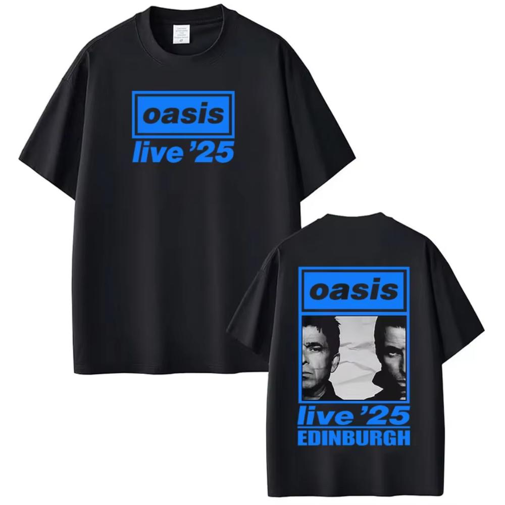 Британская Рок-Группа OASIS Live 26 Тур Принты Футболки Мужские Женские Хип-Хоп Футболка Летние Повседневные Свободные Хлопковые Футболки Подарки для Фанатов Топы