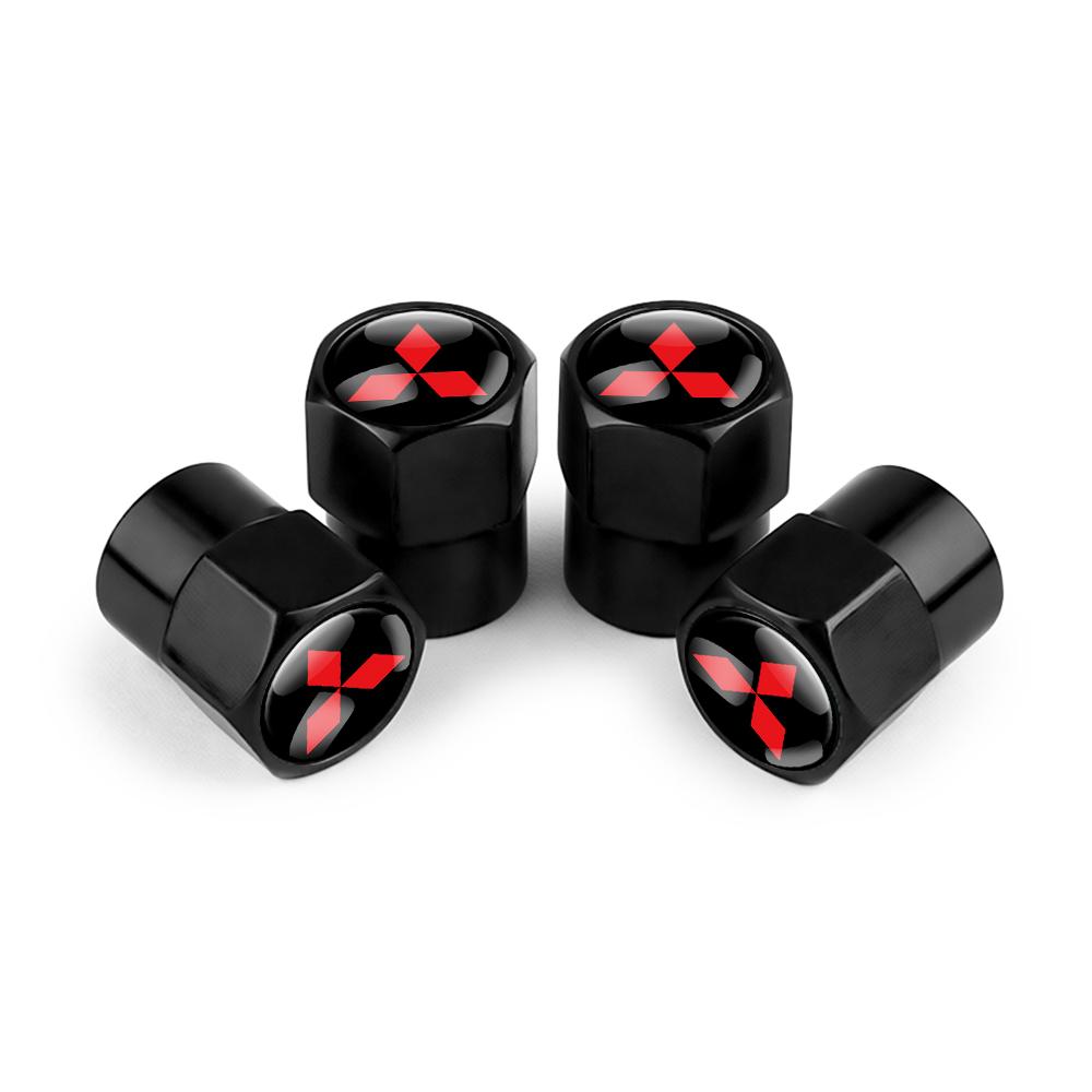 jbvr8 4Pcs Car Tire Valve Stem Air Caps Anti-theft Airtight Cover Accessories For Mitsubishi Ralliart EX ASX L200 Colt Outlander Cross