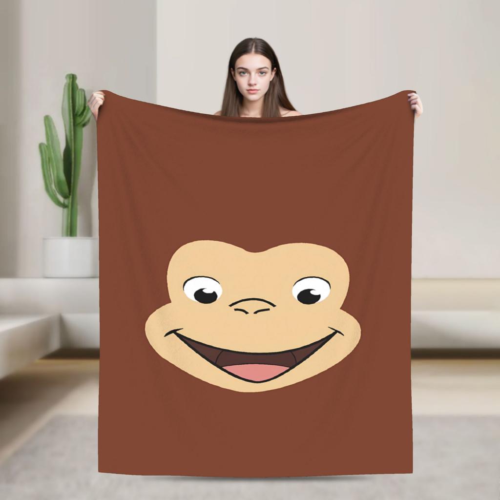 Curious George-s Blanket Soft Street Trend Plush Throw Blanket For Living Room Travel Flannel Bedspread Bed Cover