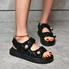 2024 Brand Women's Shoes Buckle Strap Women's Sandals Fashion Metal Decoration Casual Sandals Women Summer Peep Toe Flat Sandals